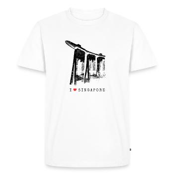 Singapore Marina Bay Vintage Asia I Love Singapore - Men's Premium Organic T-Shirt - white - Front - Nico (187cm)