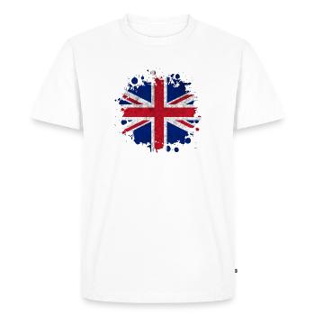 Motif éclaboussures vintage de Grande-Bretagne. - T-shirt Premium bio Homme - blanc - Devant - Nico (187cm)