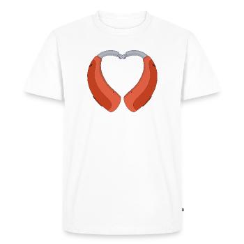 Aide auditive en forme de cœur - T-shirt Premium bio Homme - blanc - Devant - Nico (187cm)