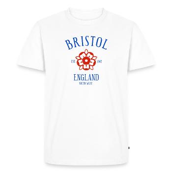 BRISTOL Angleterre - T-shirt Premium bio Homme - blanc - Devant - Nico (187cm)
