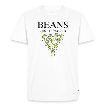 Dicton végétalien bean cool - T-shirt Premium bio Homme - blanc - Devant - Nico (187cm)