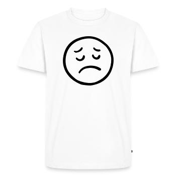 Sad face with thoughtful look - Men's Premium Organic T-Shirt - white - Front - Nico (187cm)