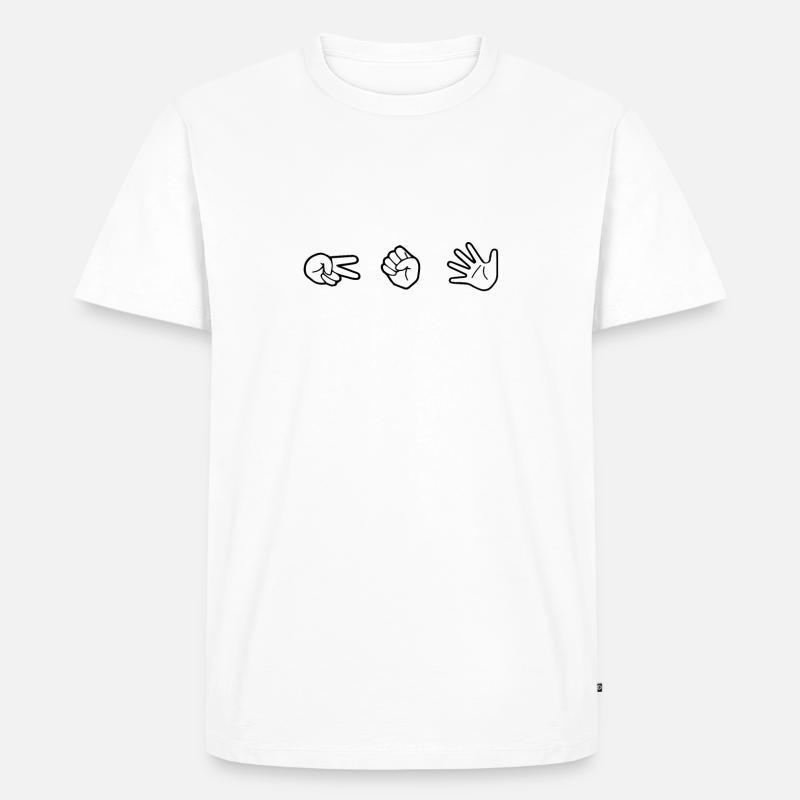 Schere Stein Papier - Männer Premium Bio T-Shirt - Weiß