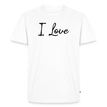 Freedom of expression Peace Love Statement Emotions - Men's Premium Organic T-Shirt - white - Front - Nico (187cm)