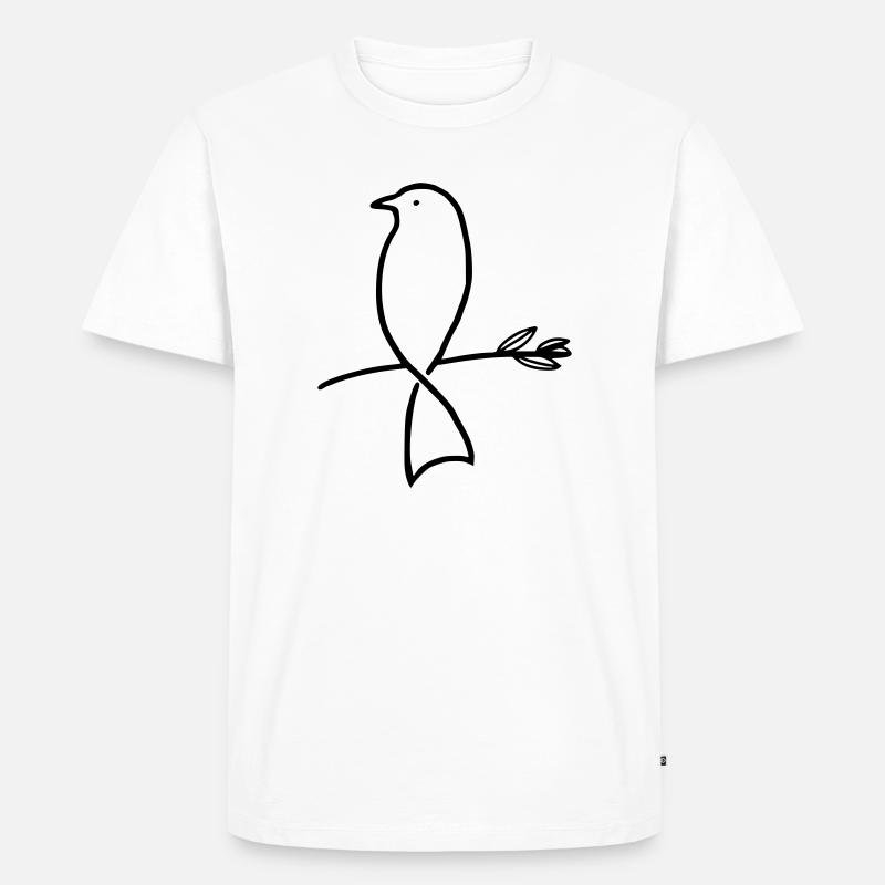 Vogel auf einem Ast - Männer Premium Bio T-Shirt - Weiß