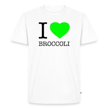 J’AIME LE BROCOLI Brocoli Légumes - T-shirt Premium bio Homme - blanc - Devant - Nico (187cm)