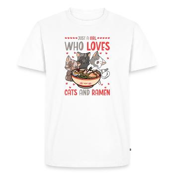 Ramen and cats Ramen noodle soup - Men's Premium Organic T-Shirt - white - Front - Nico (187cm)