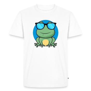 Cool Frog - Men's Premium Organic T-Shirt - white - Front - Nico (187cm)