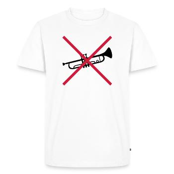 Trumpet Forbidden Shield - Men's Premium Organic T-Shirt - white - Front - Nico (187cm)
