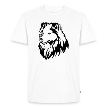 Sheltie Head - Men's Premium Organic T-Shirt - white - Front - Nico (187cm)