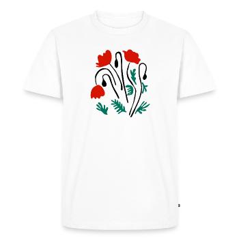 Coquelicots Matisse inspiré - T-shirt Premium bio Homme - blanc - Devant - Nico (187cm)