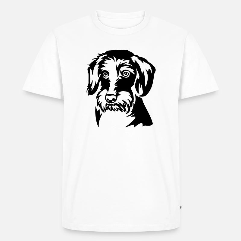 Dackel Kopf - Männer Premium Bio T-Shirt - Weiß