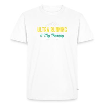 Ultra Running is My Therapy - Men's Premium Organic T-Shirt - white - Front - Nico (187cm)