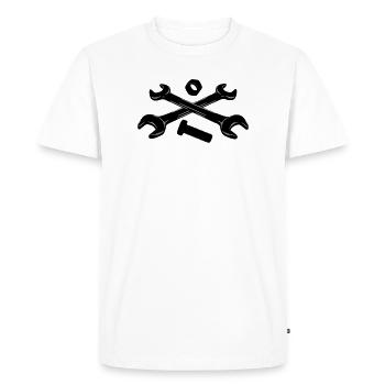 Outils clés écrou et boulon - T-shirt Premium bio Homme - blanc - Devant - Nico (187cm)