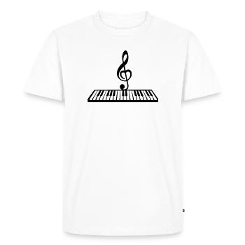 Piano avec touche de musique, clavier - T-shirt Premium bio Homme - blanc - Devant - Nico (187cm)