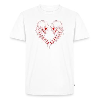 heart skull - T-shirt Premium bio Homme - blanc - Devant - Nico (187cm)