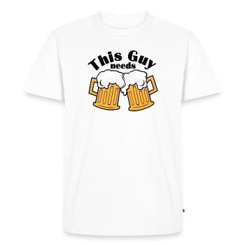Double chopes de bière Santé Design - T-shirt Premium bio Homme - blanc - Devant - Nico (187cm)