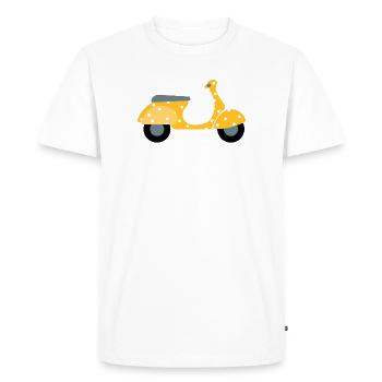 Scooter Dots Yellow Pattern Points Holiday Summer Fun - Men's Premium Organic T-Shirt - white - Front - Nico (187cm)