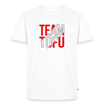 Team tofu design - Men's Premium Organic T-Shirt - white - Front - Nico (187cm)