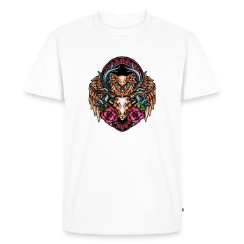 Stunning colorful owl - Men's Premium Organic T-Shirt - white - Front - Nico (187cm)