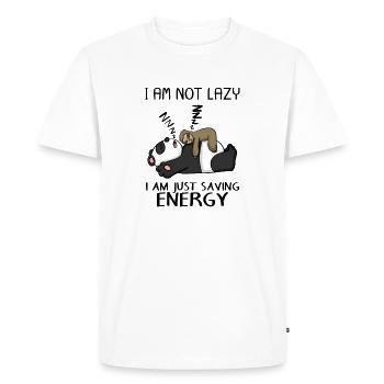 Drôle de panda paresseux disant cadeau amusant - T-shirt Premium bio Homme - blanc - Devant - Nico (187cm)