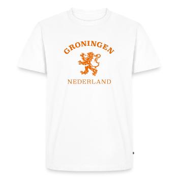GRONINGEN Nederland, Pays-Bas, Pays-Bas - T-shirt Premium bio Homme - blanc - Devant - Nico (187cm)