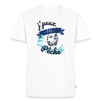 J'peux pas j'ai pêche - T-shirt Premium bio Homme - blanc - Devant - Nico (187cm)