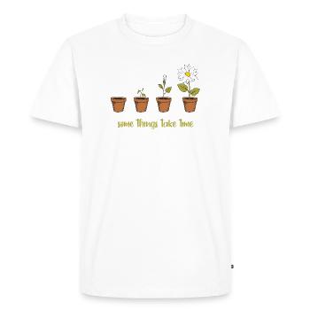 Time - Men's Premium Organic T-Shirt - white - Front - Nico (187cm)