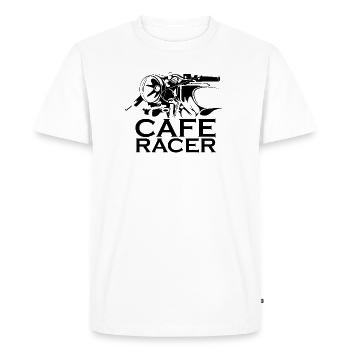 Icône Café Racer Custom Bikes Motard Icône Moto - T-shirt Premium bio Homme - blanc - Devant - Nico (187cm)