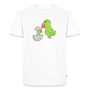 Parrot with baby parrot - Men's Premium Organic T-Shirt - white - Front - Nico (187cm)