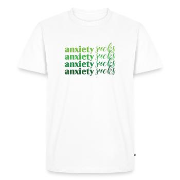 L’anxiété aspire la santé mentale verte - T-shirt Premium bio Homme - blanc - Devant - Nico (187cm)