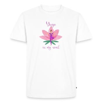 Yoga - T-shirt Premium bio Homme - blanc - Devant - Nico (187cm)