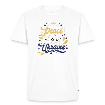 Message de paix Ukraine Illustration - T-shirt Premium bio Homme - blanc - Devant - Nico (187cm)