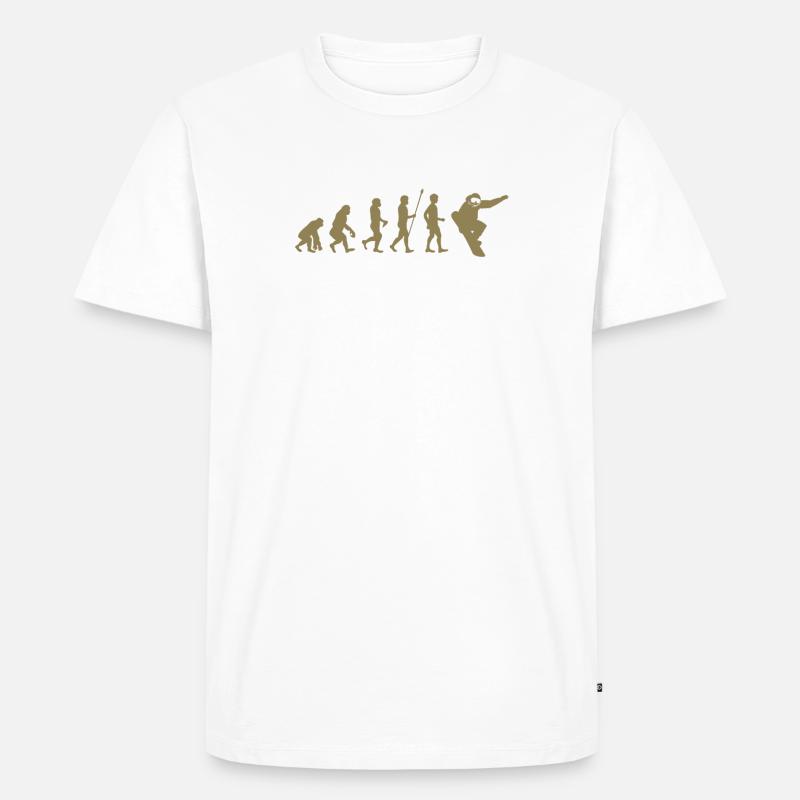 Snowboarder Evolution Geschenkidee - Männer Premium Bio T-Shirt - Weiß