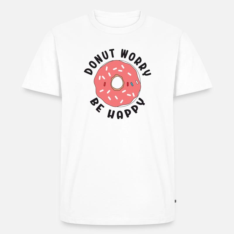 Donut Sorge Sei glücklich - Männer Premium Bio T-Shirt - Weiß