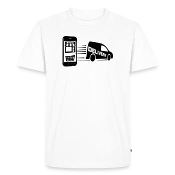 Online shopping and car delivery - Men's Premium Organic T-Shirt - white - Front - Nico (187cm)