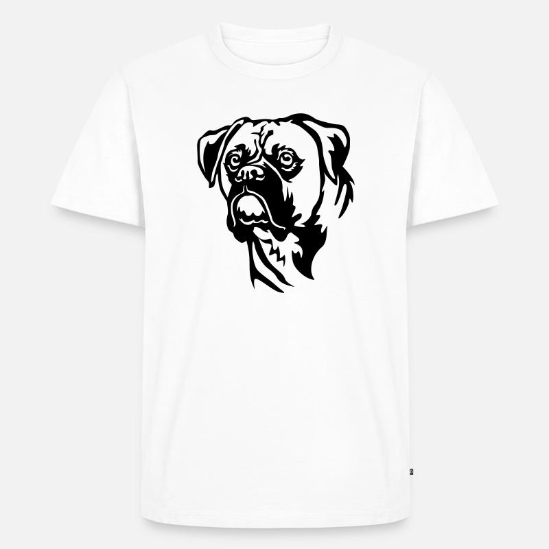 Boxer Kopf - Männer Premium Bio T-Shirt - Weiß