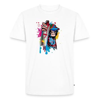 sprayer gorille d’art de rue cool dans le style graffiti - T-shirt Premium bio Homme - blanc - Devant - Nico (187cm)