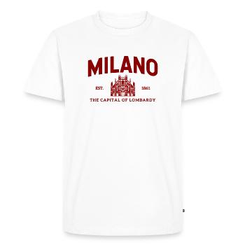 Logo de la cathédrale de Milan fondé en 1861 - T-shirt Premium bio Homme - blanc - Devant - Nico (187cm)