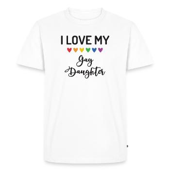 J’aime ma fille gay - T-shirt Premium bio Homme - blanc - Devant - Nico (187cm)