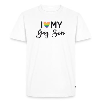 J’aime mon fils gay - T-shirt Premium bio Homme - blanc - Devant - Nico (187cm)