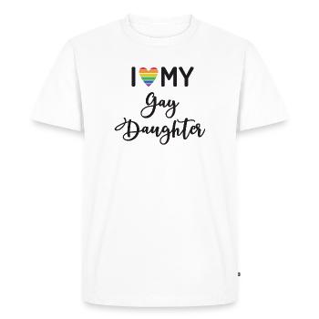 J’aime ma fille gay - T-shirt Premium bio Homme - blanc - Devant - Nico (187cm)