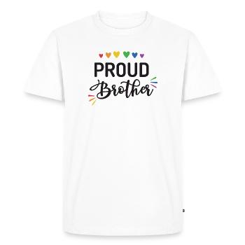 Fier frère - T-shirt Premium bio Homme - blanc - Devant - Nico (187cm)