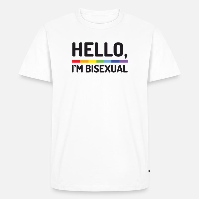 Hallo, ich bin bisexuell - Männer Premium Bio T-Shirt - Weiß