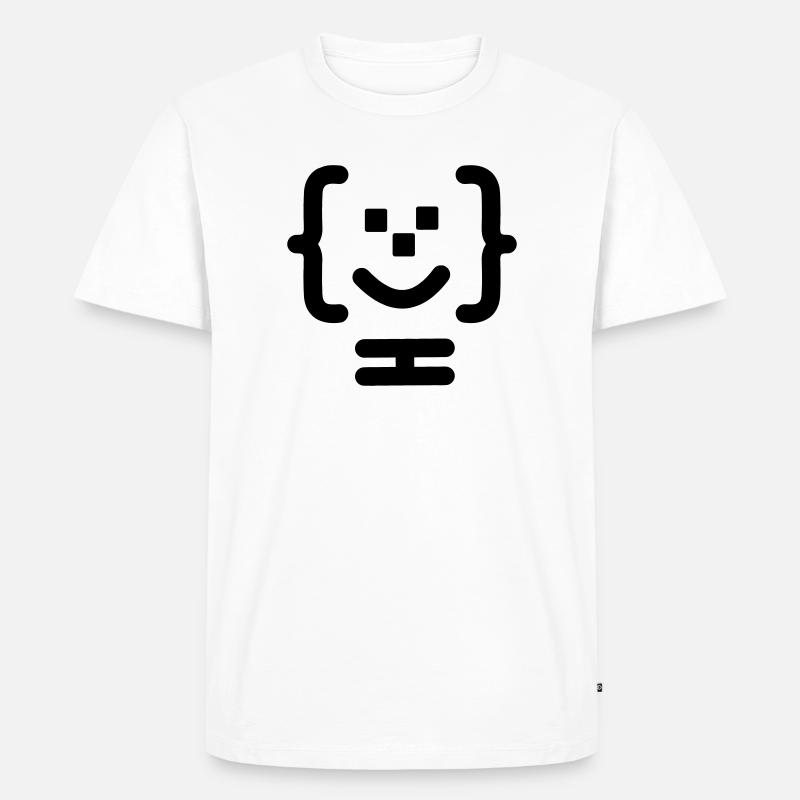Code-Logo des Hauptprogrammierers - Männer Premium Bio T-Shirt - Weiß