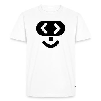 Hacker logo 2 - Men's Premium Organic T-Shirt - white - Front - Nico (187cm)