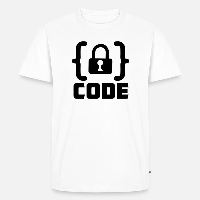 Code avec programmateur de verrouillage - T-shirt Premium bio Homme - blanc