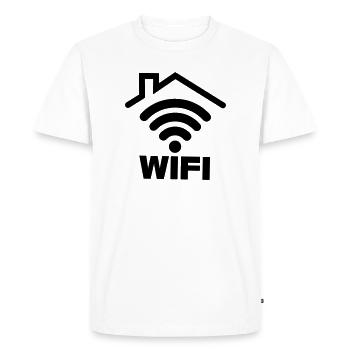 Connexion WIFI dans la maison - T-shirt Premium bio Homme - blanc - Devant - Nico (187cm)