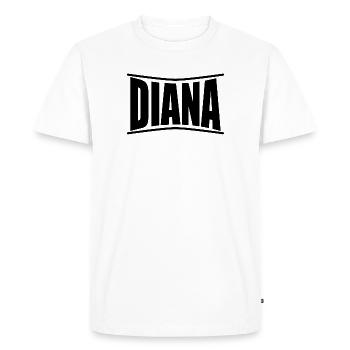 Idée cadeau t-shirt Diana - T-shirt Premium bio Homme - blanc - Devant - Nico (187cm)