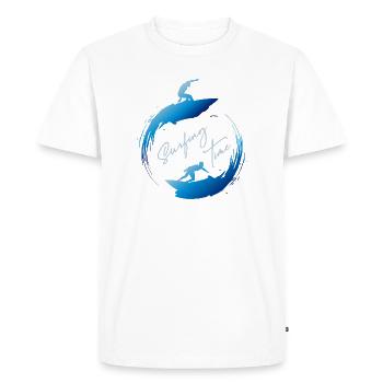 Surfing, surfing time - Men's Premium Organic T-Shirt - white - Front - Nico (187cm)